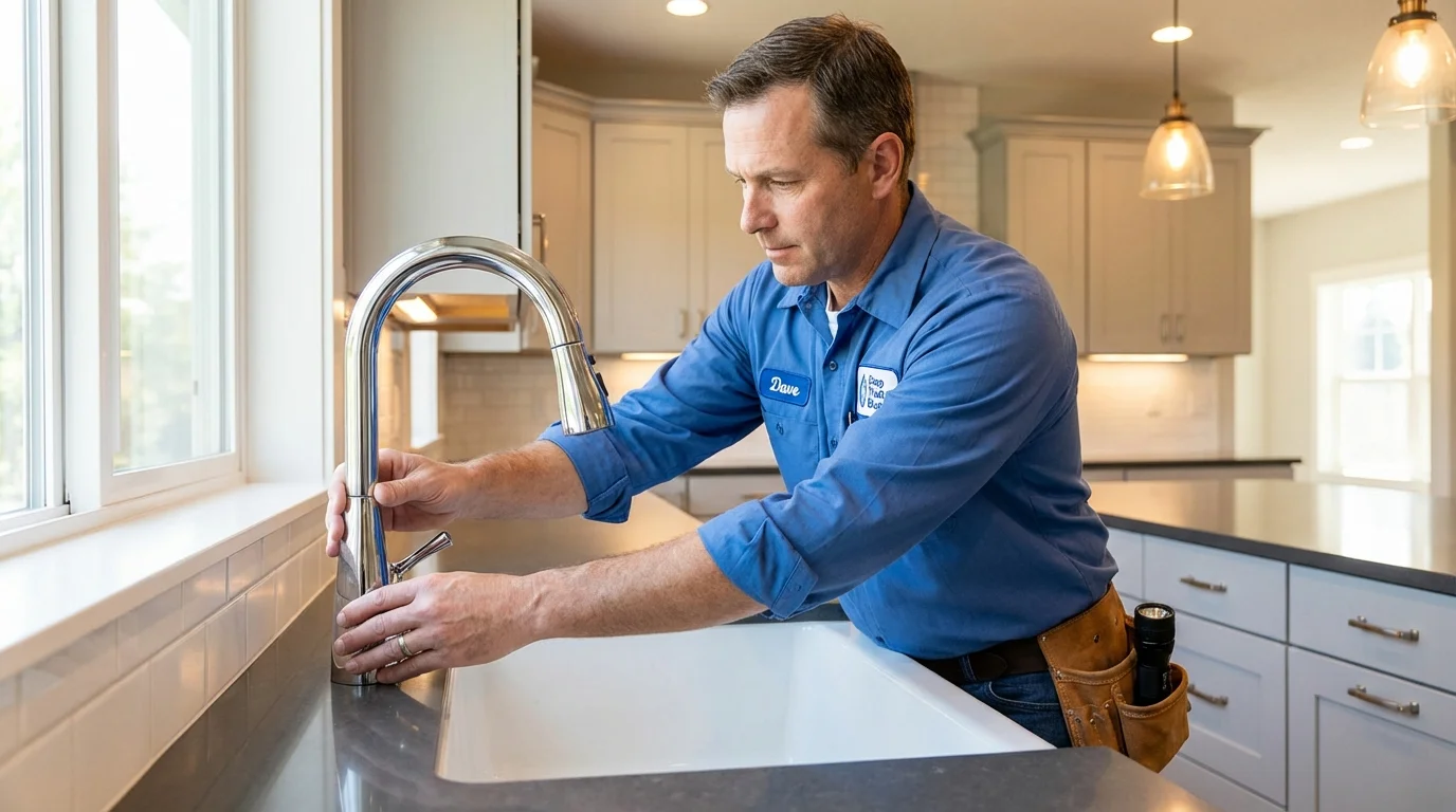 Kitchen faucet installation by Johns Plumbing LLC in Dyer